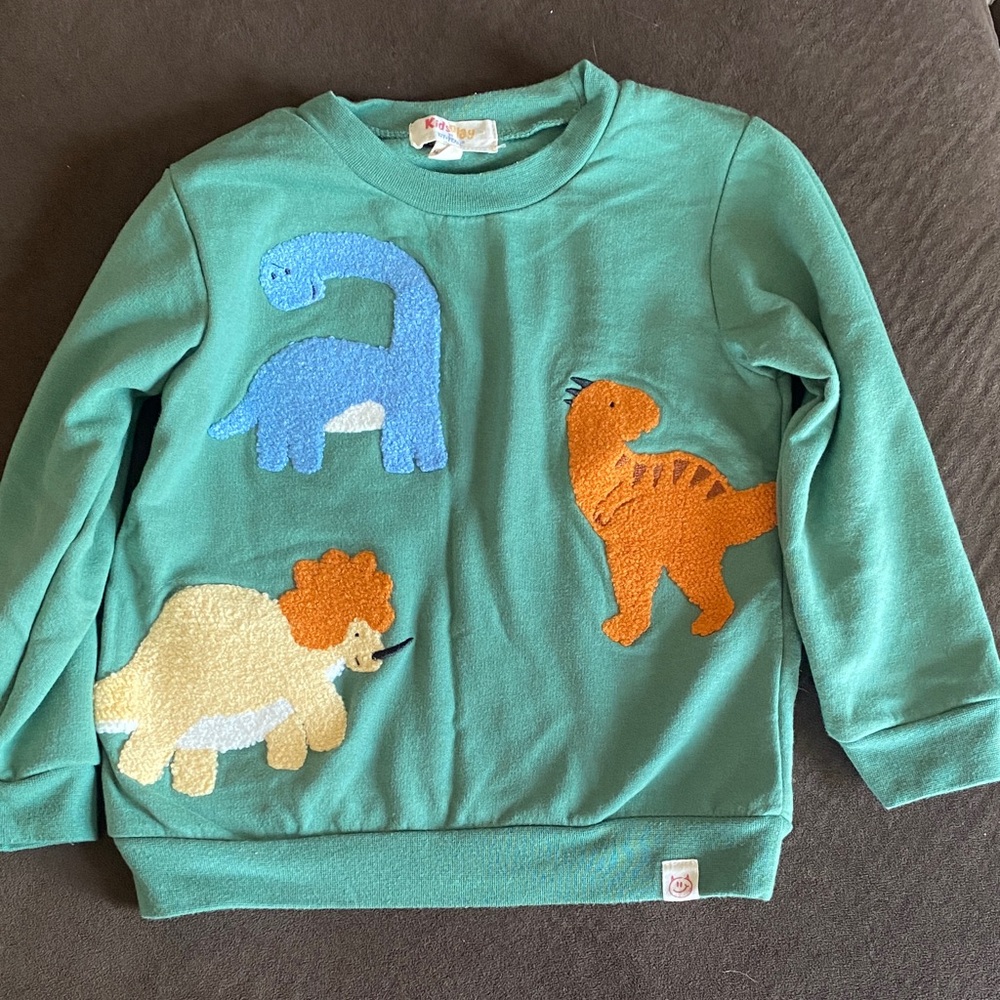 Kids Dinosaur Sweatshirt - Teal